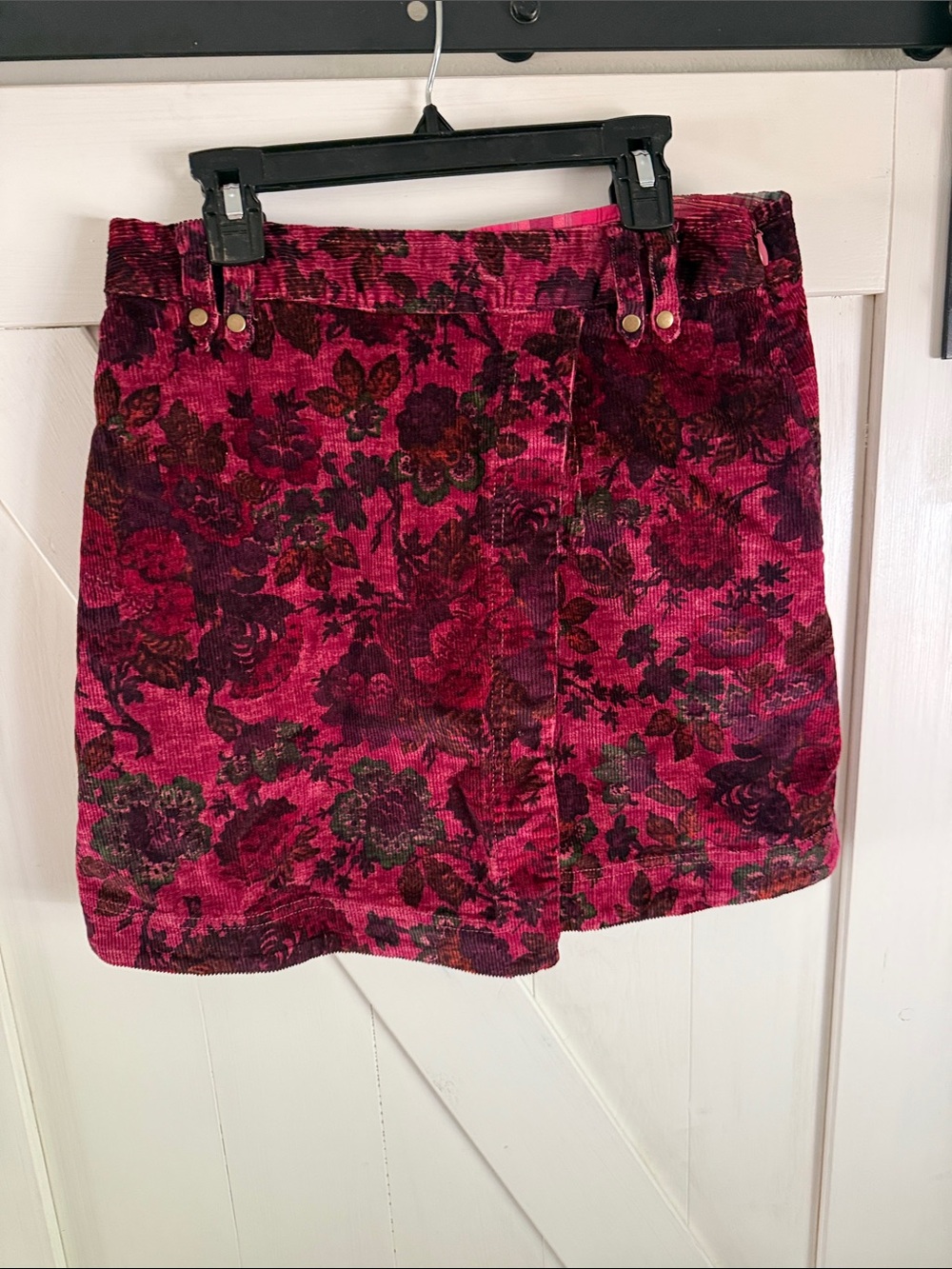 Pilcro Anthro Pink Floral Corduroy Mini Skirt 4